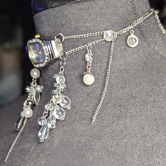 Dainty Double Strand Silver Tone Choker - Picture 2 of 2